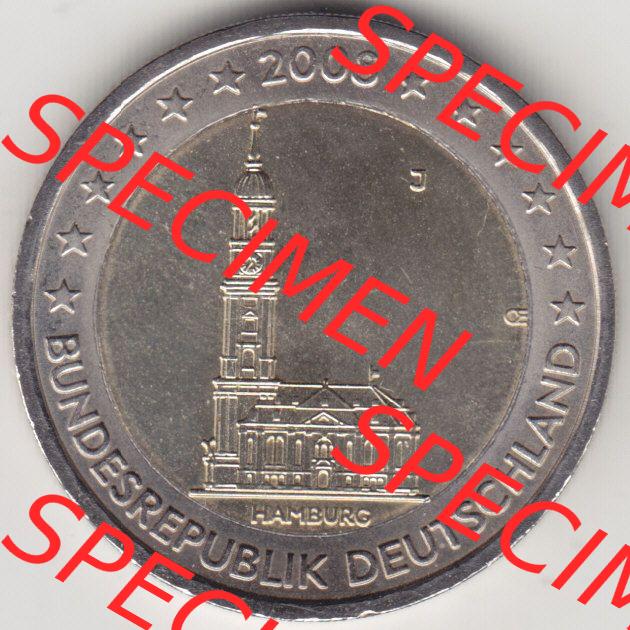 BRD-Deutschland 2 Euro Gedenkmünze 2008, 2 Euro Gedenkmünze 2008 Hamburg Münzzeichen J in 600DPI, die deutschen 2 Euro Gedenkmünzen 2008 stehen als Digitale Bilder zum herunterladen... Sammlung