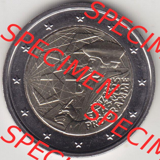 BRD-Deutschland 2 Euro Gedenkmünze 2022, 2 Euro Gedenkmünze 2022, 35 Jahre Erasmus-Programm Münzzeichen A in 600DPI, die deutschen 2 Euro Gedenkmünzen 2022 als Digitale... Sammlung