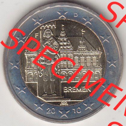 BRD-Deutschland 2 Euro Gedenkmünze 2010, 2 Euro Gedenkmünze 2010 Bremen Münzzeichen F in 400DPI, die deutschen 2 Euro Gedenkmünzen 2010 stehen als Digitale Bilder zum herunterladen... Sammlung