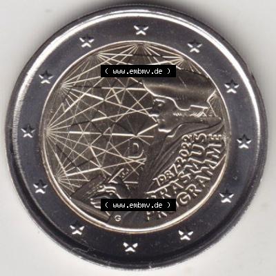 BRD-Deutschland 2 Euro Gedenkmünze 2022, 2 Euro Gedenkmünze 2022, 35 Jahre Erasmus-Programm Münzzeichen G in 400DPI, die deutschen 2 Euro Gedenkmünzen 2022 als Digitale... Sammlung