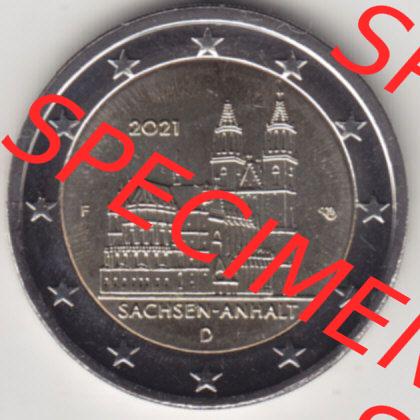 BRD-Deutschland 2 Euro Gedenkmünze 2021, 2 Euro Gedenkmünze 2021 Sachsen-Anhalt Münzzeichen F in 400DPI, die deutschen 2 Euro Gedenkmünzen 2021 stehen als Digitale Bilder... Sammlung