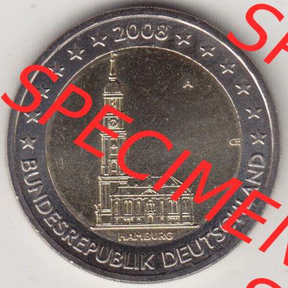 BRD-Deutschland 2 Euro Gedenkmünze 2008, 2 Euro Gedenkmünze 2008 Hamburg Münzzeichen A in 400DPI, die deutschen 2 Euro Gedenkmünzen 2008 stehen als Digitale Bilder zum herunterladen... Sammlung