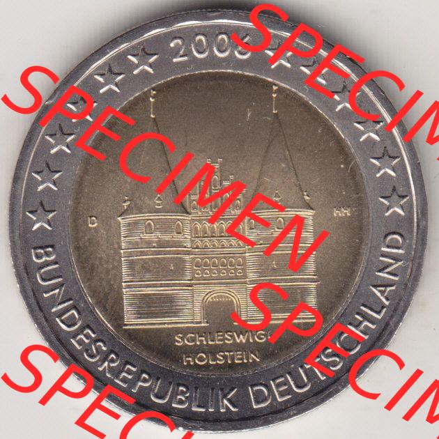 BRD-Deutschland 2 Euro Gedenkmünze 2006, 2 Euro Gedenkmünze 2006, Schleswig-Holstein Münzzeichen D in 600DPI, die deutschen 2 Euro Gedenkmünzen 2006 stehen als Digitale... Sammlung