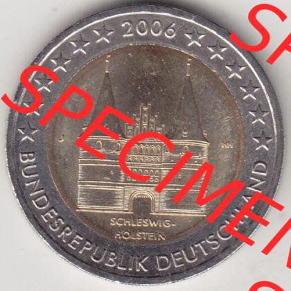 BRD-Deutschland 2 Euro Gedenkmünze 2006, 2 Euro Gedenkmünze 2006, Schleswig-Holstein Münzzeichen J in 400DPI, die deutschen 2 Euro Gedenkmünzen 2006 stehen als Digitale... Sammlung