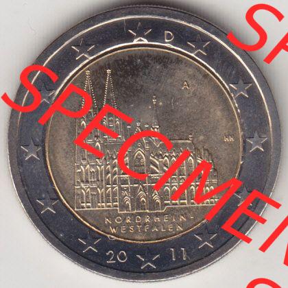 BRD-Deutschland 2 Euro Gedenkmünze 2011, 2 Euro Gedenkmünze 2011 Nordrhein-Westfalen Münzzeichen A in 400DPI, die deutschen 2 Euro Gedenkmünzen 2011 stehen als Digitale... Sammlung