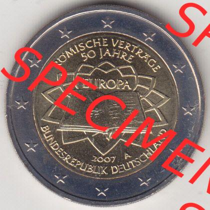 BRD-Deutschland 2 Euro Gedenkmünze 2007, 2 Euro Gedenkmünze 2007 50 Jahre Römische Verträge Münzzeichen A in 400DPI, die deutschen 2 Euro Gedenkmünzen 2007 stehen... Sammlung