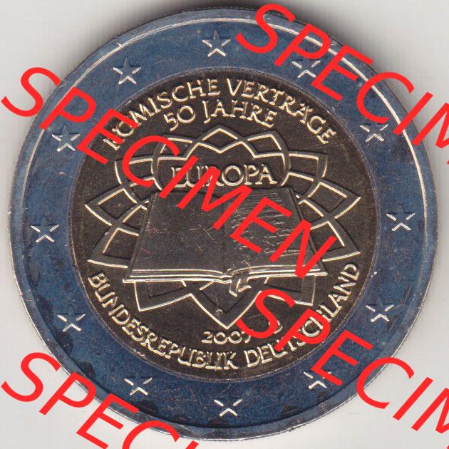 BRD-Deutschland 2 Euro Gedenkmünze 2007, 2 Euro Gedenkmünze 2007 50 Jahre Römische Verträge Münzzeichen D in 600DPI, die deutschen 2 Euro Gedenkmünzen 2007 stehen... Sammlung
