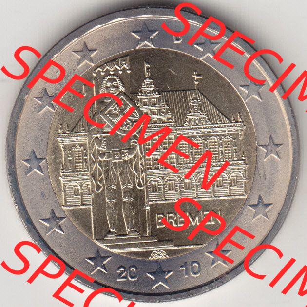 BRD-Deutschland 2 Euro Gedenkmünze 2010, 2 Euro Gedenkmünze 2010 Bremen Münzzeichen J in 600DPI, die deutschen 2 Euro Gedenkmünzen 2010 stehen als Digitale Bilder zum herunterladen... Sammlung