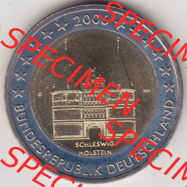 BRD-Deutschland 2 Euro Gedenkmünze 2006, 2 Euro Gedenkmünze 2006, Schleswig-Holstein Münzzeichen G in 600DPI, die deutschen 2 Euro Gedenkmünzen 2006 stehen als Digitale... Sammlung