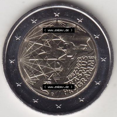 BRD-Deutschland 2 Euro Gedenkmünze 2022, 2 Euro Gedenkmünze 2022, 35 Jahre Erasmus-Programm Münzzeichen D in 400DPI, die deutschen 2 Euro Gedenkmünzen 2022 als Digitale... Sammlung