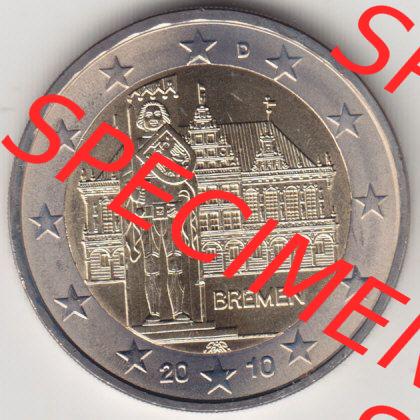 BRD-Deutschland 2 Euro Gedenkmünze 2010, 2 Euro Gedenkmünze 2010 Bremen Münzzeichen J in 400DPI, die deutschen 2 Euro Gedenkmünzen 2010 stehen als Digitale Bilder zum herunterladen... Sammlung