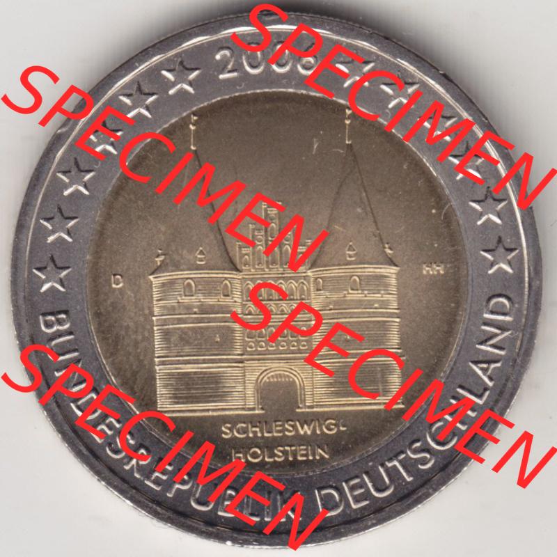 BRD-Deutschland 2 Euro Gedenkmünze 2006, 2 Euro Gedenkmünze 2006, Schleswig-Holstein Münzzeichen D in 800DPI, die deutschen 2 Euro Gedenkmünzen 2006 stehen als Digitale... Sammlung