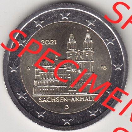 BRD-Deutschland 2 Euro Gedenkmünze 2021, 2 Euro Gedenkmünze 2021 Sachsen-Anhalt Münzzeichen A in 400DPI, die deutschen 2 Euro Gedenkmünzen 2021 stehen als Digitale Bilder... Sammlung