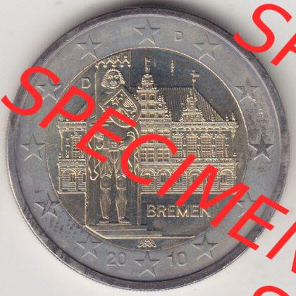 BRD-Deutschland 2 Euro Gedenkmünze 2010, 2 Euro Gedenkmünze 2010 Bremen Münzzeichen D in 400DPI, die deutschen 2 Euro Gedenkmünzen 2010 stehen als Digitale Bilder zum herunterladen... Sammlung
