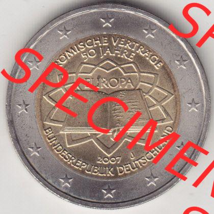 BRD-Deutschland 2 Euro Gedenkmünze 2007, 2 Euro Gedenkmünze 2007 50 Jahre Römische Verträge Münzzeichen J in 400DPI, die deutschen 2 Euro Gedenkmünzen 2007 stehen... Sammlung