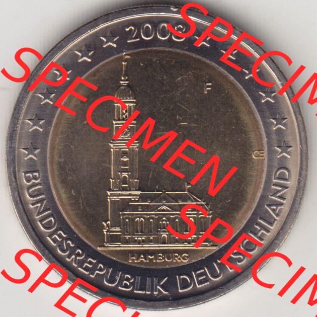BRD-Deutschland 2 Euro Gedenkmünze 2008, 2 Euro Gedenkmünze 2008 Hamburg Münzzeichen F in 600DPI, die deutschen 2 Euro Gedenkmünzen 2008 stehen als Digitale Bilder zum herunterladen... Sammlung