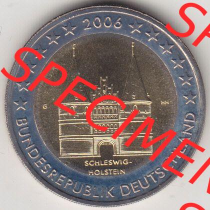 BRD-Deutschland 2 Euro Gedenkmünze 2006, 2 Euro Gedenkmünze 2006, Schleswig-Holstein Münzzeichen G in 400DPI, die deutschen 2 Euro Gedenkmünzen 2006 stehen als Digitale... Sammlung