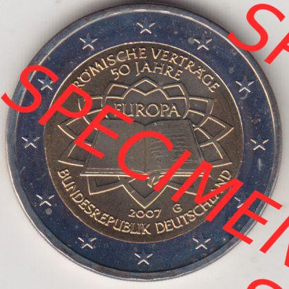 BRD-Deutschland 2 Euro Gedenkmünze 2007, 2 Euro Gedenkmünze 2007 50 Jahre Römische Verträge Münzzeichen G in 400DPI, die deutschen 2 Euro Gedenkmünzen 2007 stehen... Sammlung