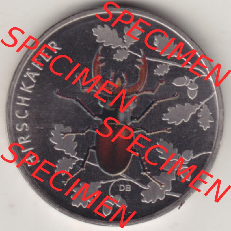 Deutschland 2024, D 5 Euro Hirschkäfer. 5 Euro Münze, Gedenkmünze Hirschkäfer aus der deutschen Serie Wunderwelt Insekten. Sammlung