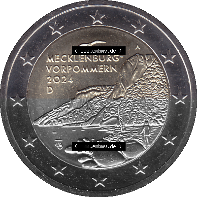 BRD-Deutschland 2 Euro Gedenkmünze 2024-2024, 2 Euro A Münzstätte Berlin, Mecklenburg-Vorpommern - Königsstuhl Sammlung
