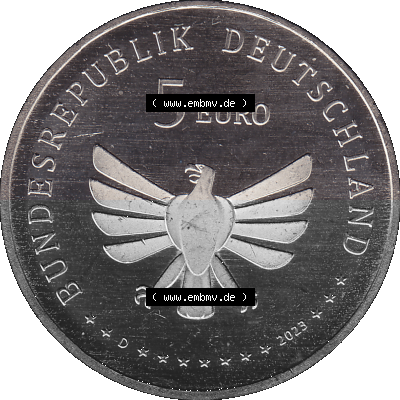 Deutschland 2023-2023, 5 Euro D Rostrote Mauerbiene, Biene Sammlung