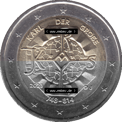 BRD-Deutschland 2 Euro Gedenkmünze 2023-2023, J Münzstätte Hamburg, Karl der Große 748-814 Sammlung