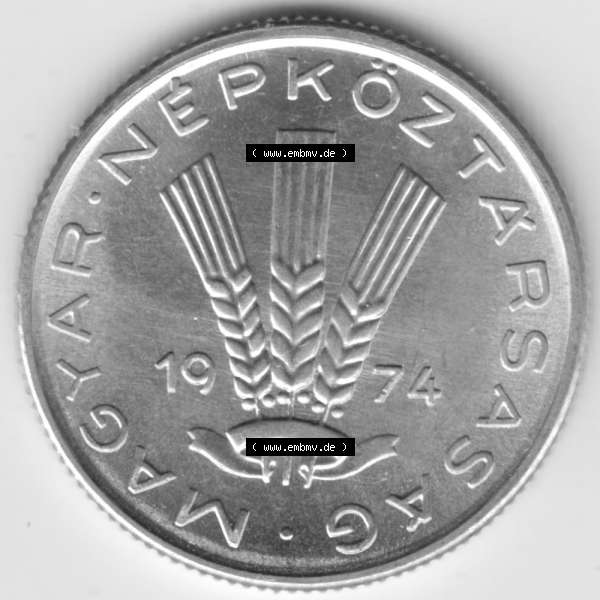 Grau bzw. s/w Umlaufmünzen Ungarn: 1967-1989 20 Filler. Vorderseite der Münze aus Ungarn als Bildmaterial für Sammler und Münzen-Webseiten hier im online Katalog und Datenbank für... Sammlung Graustufen