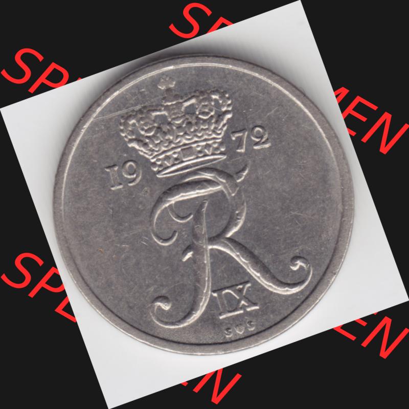 Umlaufmünzen Dänemark: 1972, 10 Öre. Rückseite der alten dänischen Umlaufmünze aus Dänemark zum katalogisieren und verwalten im Münzen-Katalog... Sammlung