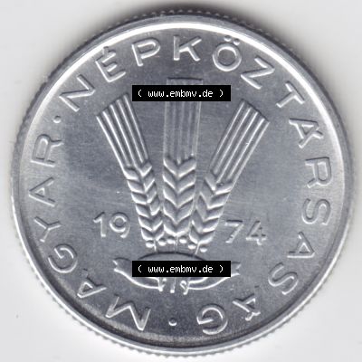 Umlaufmünzen Ungarn: 1967-1989 20 Filler. Vorderseite der Münze aus Ungarn als Bildmaterial für Sammler und Münzen-Webseiten hier im online Katalog und Datenbank für... Sammlung