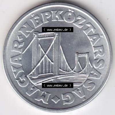 Umlaufmünzen Ungarn: 1967-1989, 50 Filler. Vorderseite der Münze aus Ungarn als Bildmaterial für Sammler und Münzen-Webseiten hier im online Katalog und Datenbank... Sammlung