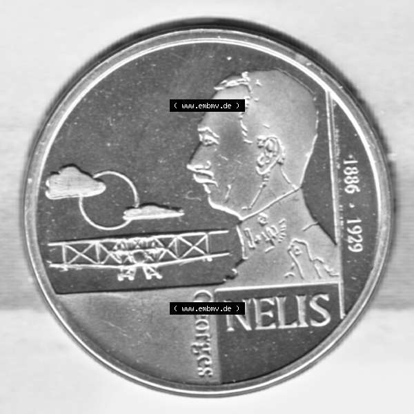 Grau bzw. s/w Münzen Belgien Umlaufmünze Münzsatz Sabena 1998, Medaille Sabena 75, 1923-1998. Rückseite der alten belgischen Francs Umlaufmünze aus Belgien vor Einführung... Sammlung Graustufen