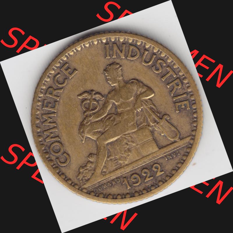 Münze Frankreich 1920-1927, 1 Francs, Franken 1922. Rückseite der alten französischen Umlaufmünze aus Frankreich in der Francs-Währung zum katalogisieren und... Sammlung