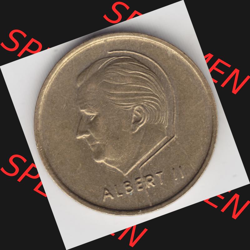 Münzen Belgien Umlaufmünze 1994-2001, 5 Francs 1994 Belgie. Rückseite der alten belgischen Francs Umlaufmünze aus Belgien vor Einführung der Euromünzen in Belgien... Sammlung