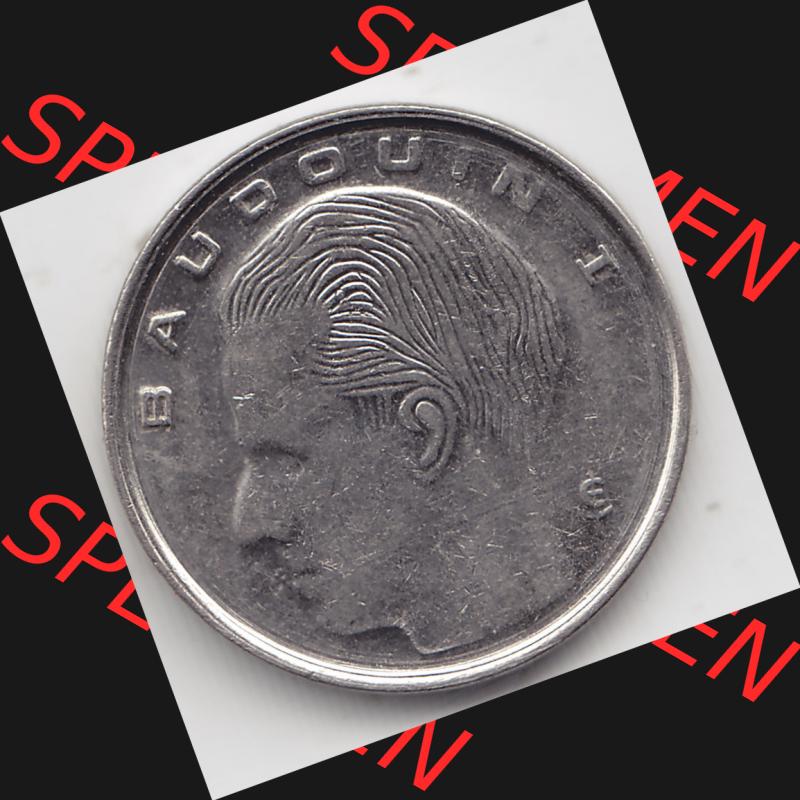 Münzen Belgien Umlaufmünze 1989-1993, 1 Franc 1989 Belgique. Rückseite der alten belgischen Francs Umlaufmünze aus Belgien vor Einführung der Euromünzen in Belgien... Sammlung