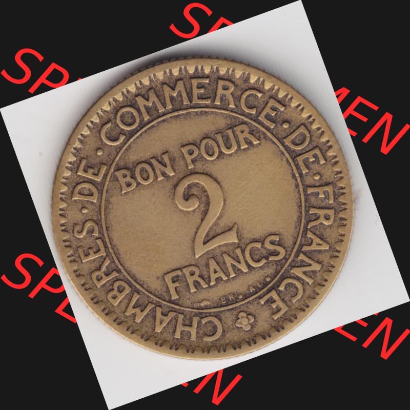 Münze Frankreich 1920-1927, 2 Francs, Franken 1923. Vorderseite der alten französischen Umlaufmünze aus Frankreich in der Francs-Währung zum katalogisieren und verwalten... Sammlung