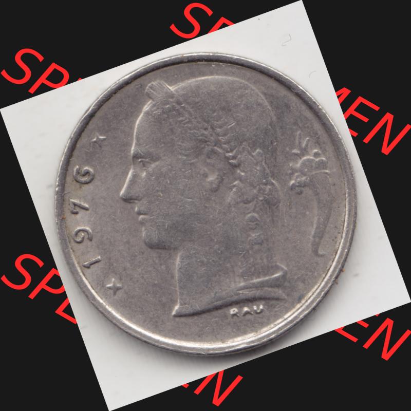 Münzen Belgien Umlaufmünze 1950-1988, 1 Francs-Franken 1976 II. Belgique, Bild mit Rückseite der Münze zum Download Sammlung