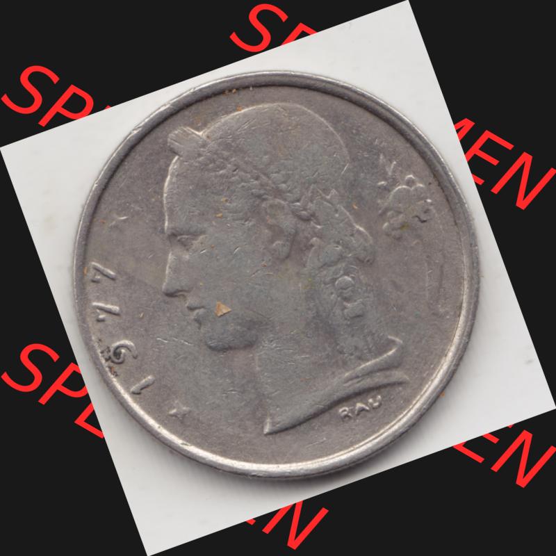 Münzen Belgien Umlaufmünze 1950-1988, 1 Francs-Franken 1977 Belgique. Rückseite der alten belgischen Francs Umlaufmünze aus Belgien vor Einführung der Euromünzen... Sammlung