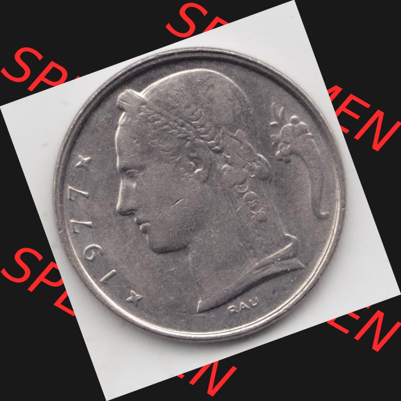 Münzen Belgien Umlaufmünze 1948-1981, 5 Francs 1977 Belgique, Bild mit Rückseite der Münze zum Download Sammlung