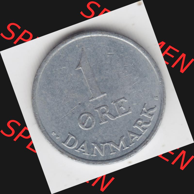 Münzen Dänemark Umlaufmünze 1956-1971, 1 Öre 1970 Kursmünze. Vorderseite der alten dänischen Umlaufmünze aus Dänemark zum katalogisieren und verwalten... Sammlung