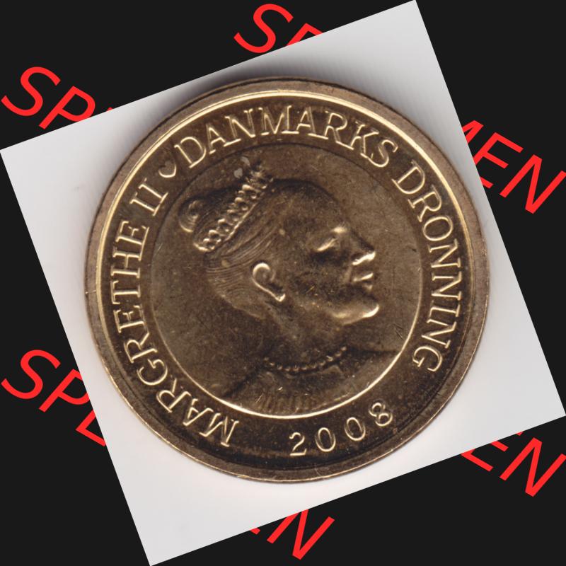Münzen Dänemark Umlaufmünze 2008, 10 Kroner, Kronen. Rückseite der alten dänischen Umlaufmünze aus Dänemark zum katalogisieren und verwalten im Münzen-Katalog... Sammlung