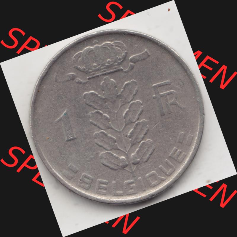 Münzen Belgien Umlaufmünze 1950-1988, 1 Francs-Franken 1958 Belgique. Vorderseite der alten belgischen Francs Umlaufmünze aus Belgien vor Einführung der Euromünzen... Sammlung