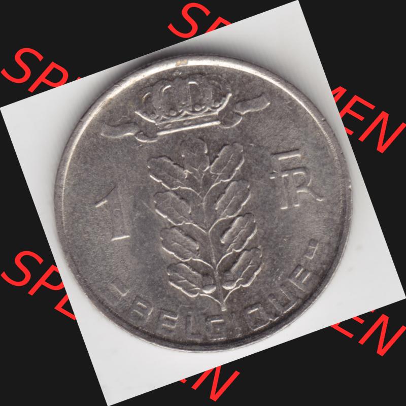 Münzen Belgien Umlaufmünze 1950-1988, 1 Franc 1980 Belgique. Vorderseite der alten belgischen Francs Umlaufmünze aus Belgien vor Einführung der Euromünzen in Belgien... Sammlung