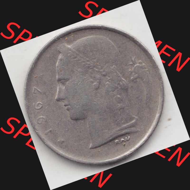 Münzen Belgien Umlaufmünze 1950-1988, 1 Francs-Franken 1967 Belgique. Rückseite der alten belgischen Francs Umlaufmünze aus Belgien vor Einführung der Euromünzen... Sammlung