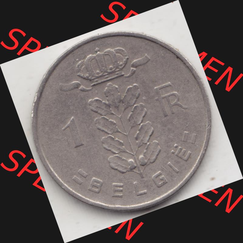 Münzen Belgien Umlaufmünze 1950-1988, 1 Francs-Franken 1951 Belgie. Vorderseite der alten belgischen Francs Umlaufmünze aus Belgien vor Einführung der Euromünzen in... Sammlung