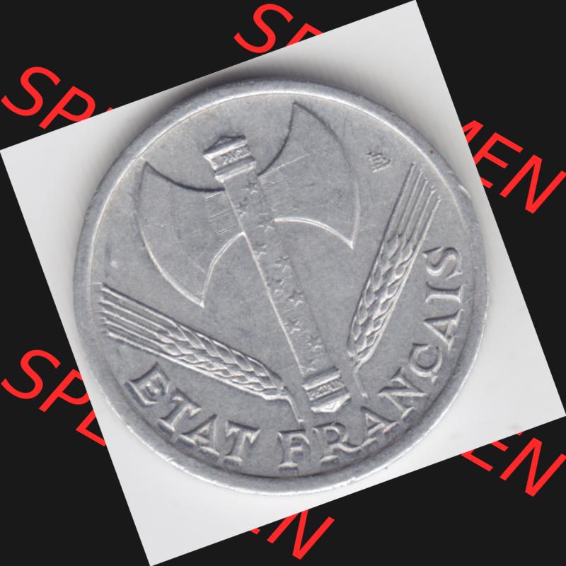 Münze Frankreich 1942-1944, 50 Centimes, Cent 1942. Rückseite der alten französischen Umlaufmünze aus Frankreich in der Francs-Währung zum katalogisieren und... Sammlung