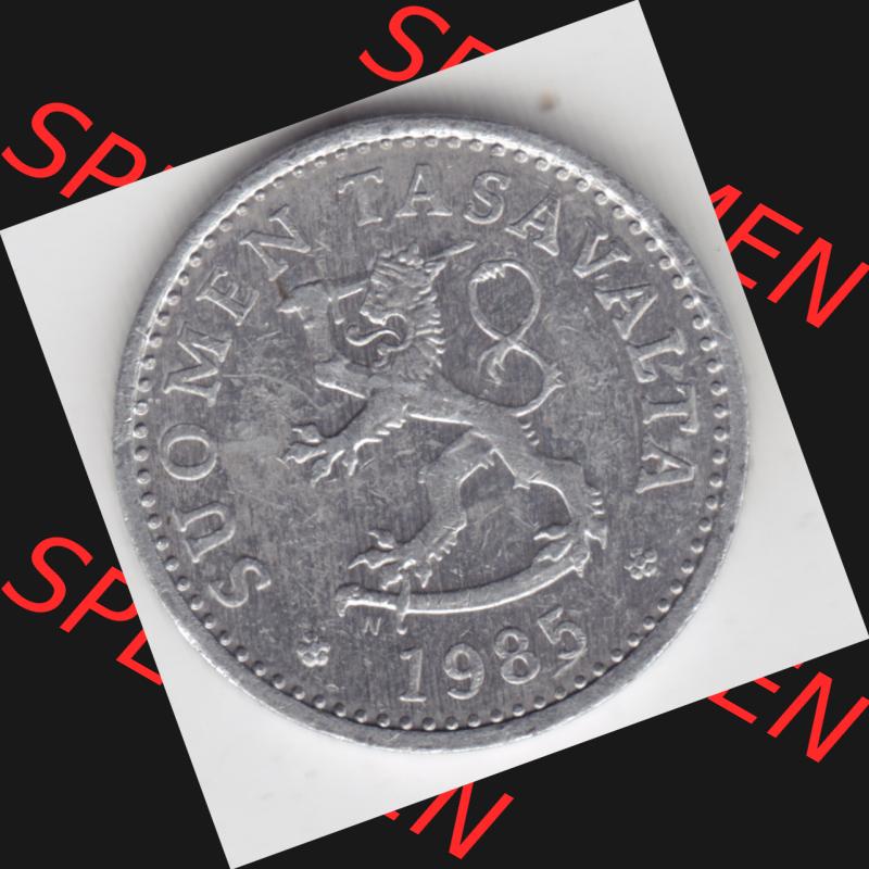 Münzen Finnland, SUOMI Umlaufmünze 1983-1990, 10 Penniä 1985. Rückseite der alten finnischen Umlaufmünze aus Finnland SUOMI zum katalogisieren und verwalten... Sammlung