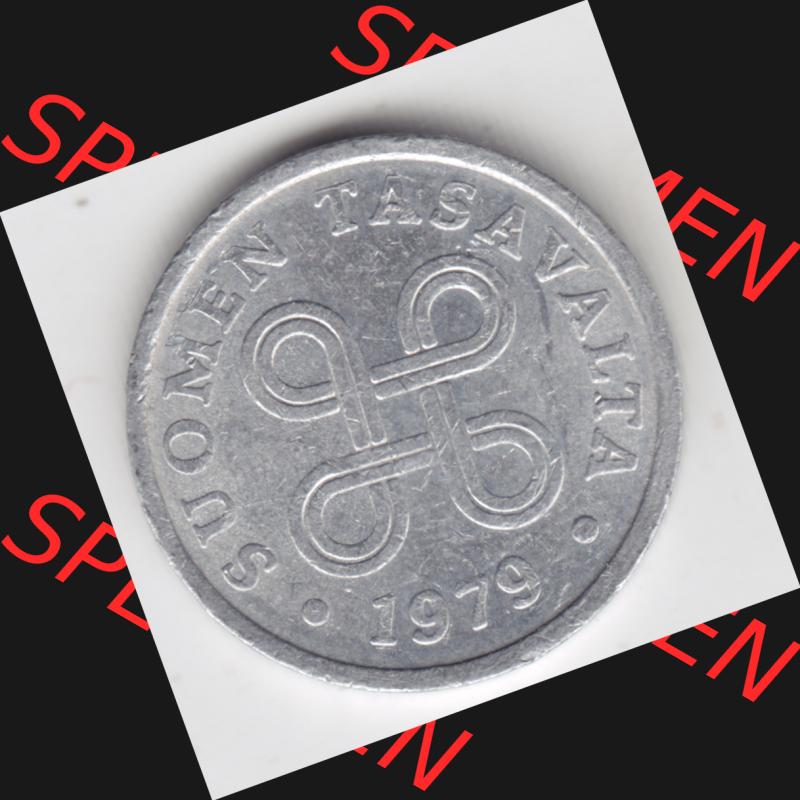 Münzen Finnland, SUOMI Umlaufmünze 1977-1990, 5 Penniä 1979. Rückseite der alten finnischen Umlaufmünze aus Finnland SUOMI zum katalogisieren und verwalten im... Sammlung