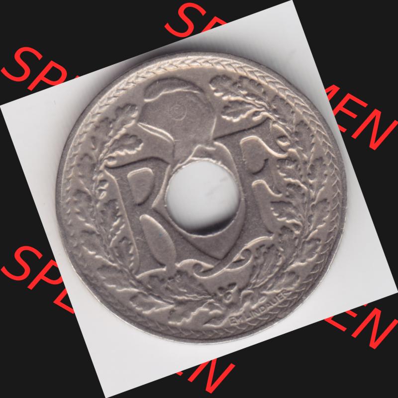 Münze Frankreich 1917-1938, 10 Centimes, Cent 1933. Rückseite der alten französischen Umlaufmünze 10 Cmes - Centimes - Cent aus Frankreich in der Francs-Währung... Sammlung