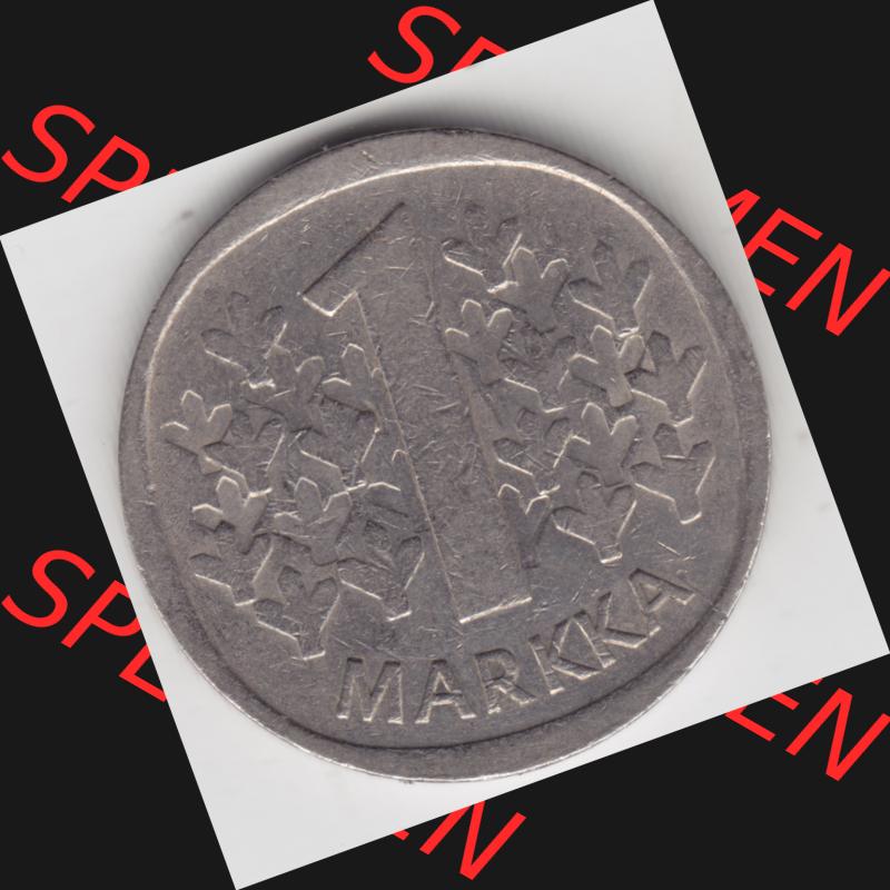 Münzen Finnland, SUOMI Umlaufmünze 1969-1993, 1 Markka 1971. Vorderseite der alten finnischen Umlaufmünze aus Finnland SUOMI zum katalogisieren und verwalten im Münzen-Katalog... Sammlung