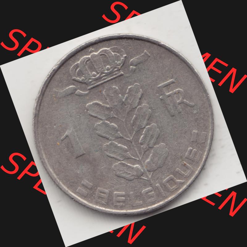 Münzen Belgien Umlaufmünze 1950-1988, 1 Francs-Franken 1977 Belgique. Vorderseite der alten belgischen Francs Umlaufmünze aus Belgien vor Einführung der Euromünzen... Sammlung